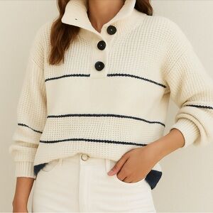 Navy and White Striped Sweater